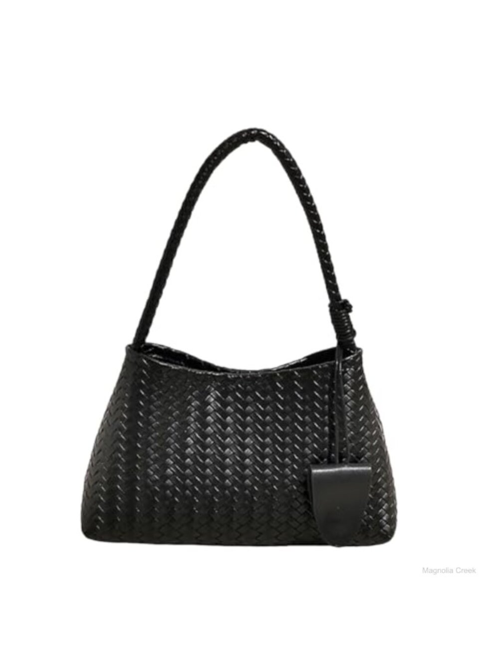 Woven Faux Leather Hobo Shoulder Bag Slouchy Underarm Purse Tote